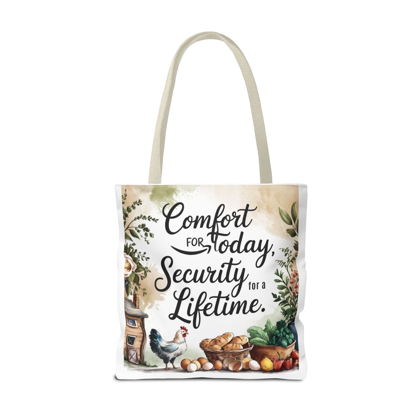 Comfort for Today Tote Bag - Security for a Lifetime - Farmhouse Style