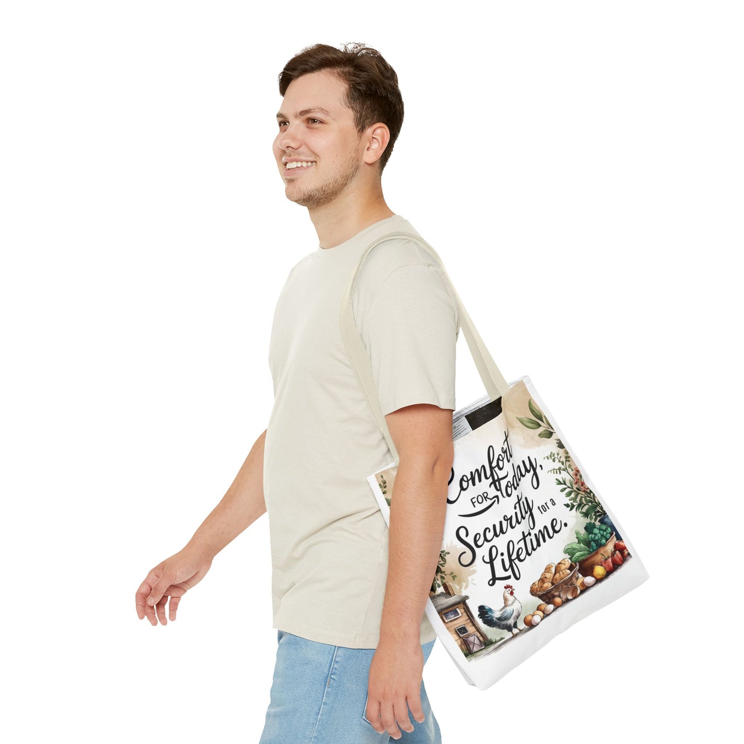 Comfort for Today Tote Bag - Security for a Lifetime - Farmhouse Style