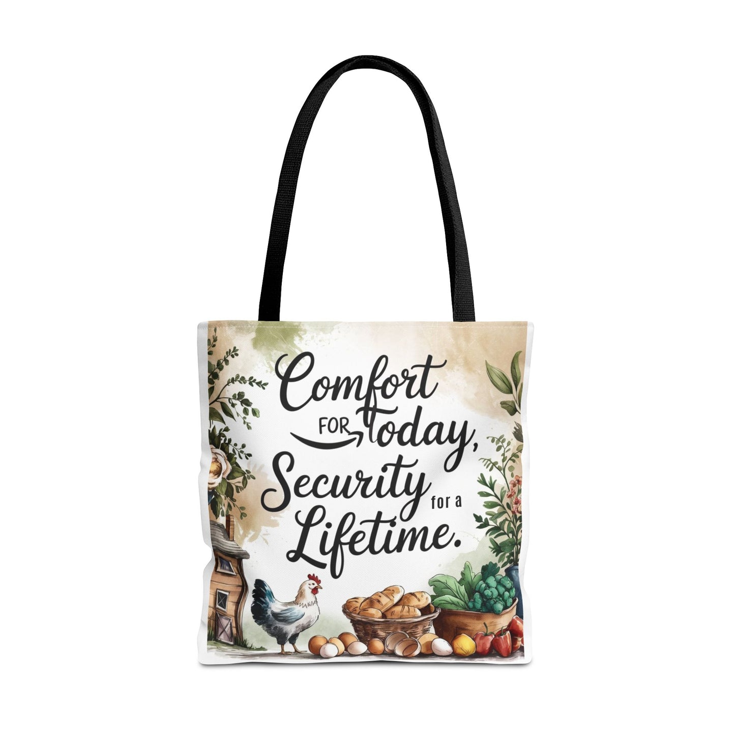 Comfort for Today Tote Bag - Security for a Lifetime - Farmhouse Style