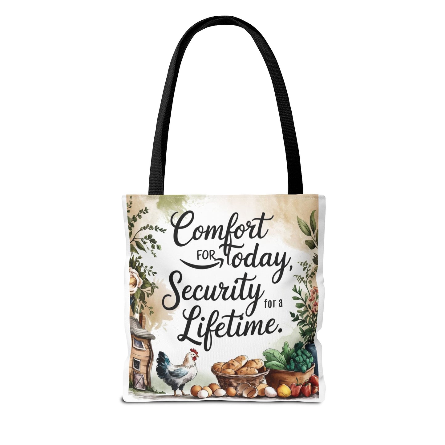 Comfort for Today Tote Bag - Security for a Lifetime - Farmhouse Style