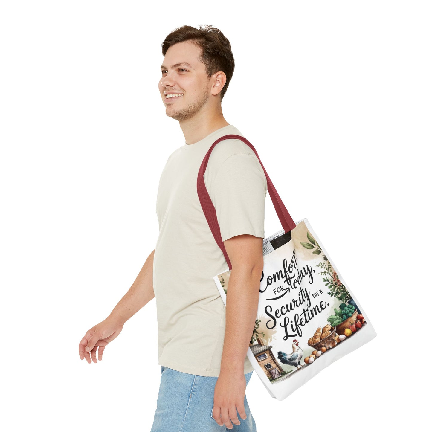 Comfort for Today Tote Bag - Security for a Lifetime - Farmhouse Style
