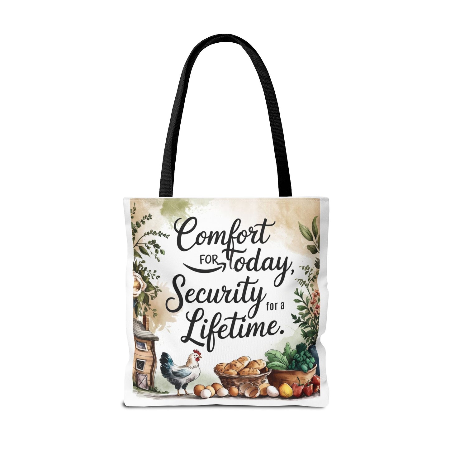 Comfort for Today Tote Bag - Security for a Lifetime - Farmhouse Style