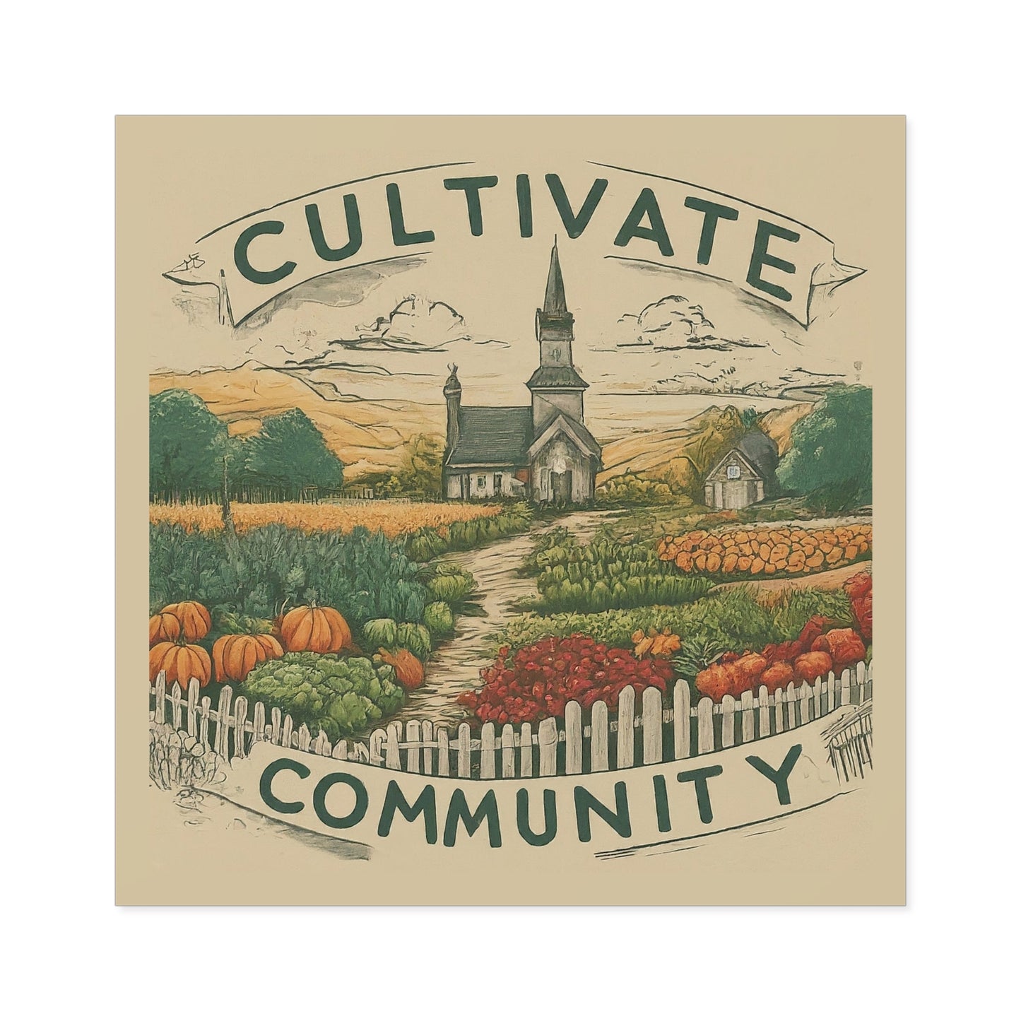 Cultivate Community Square Stickers, Indoor\Outdoor
