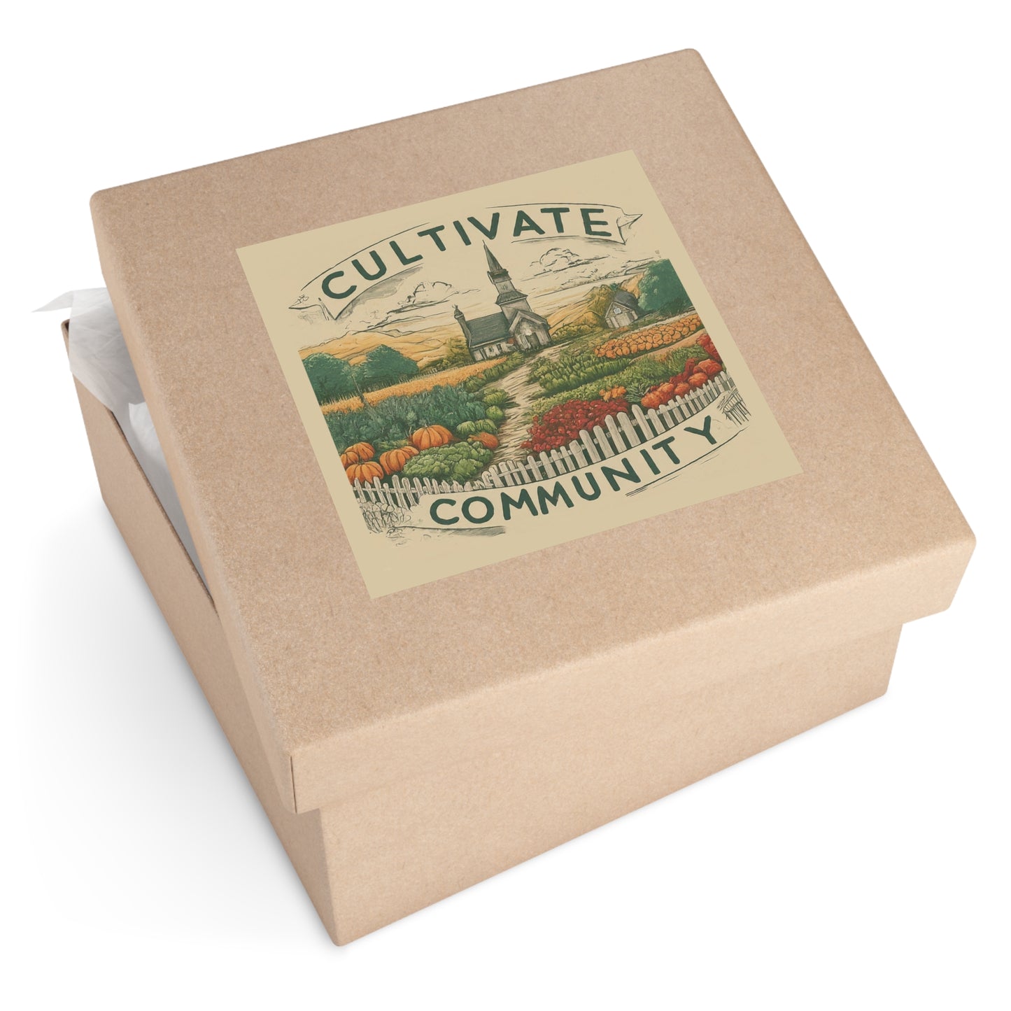 Cultivate Community Square Stickers, Indoor\Outdoor