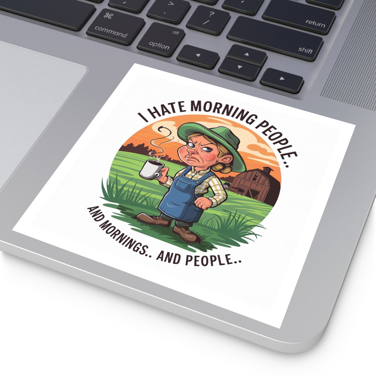 I Hate Mornings Square Stickers, Indoor\Outdoor