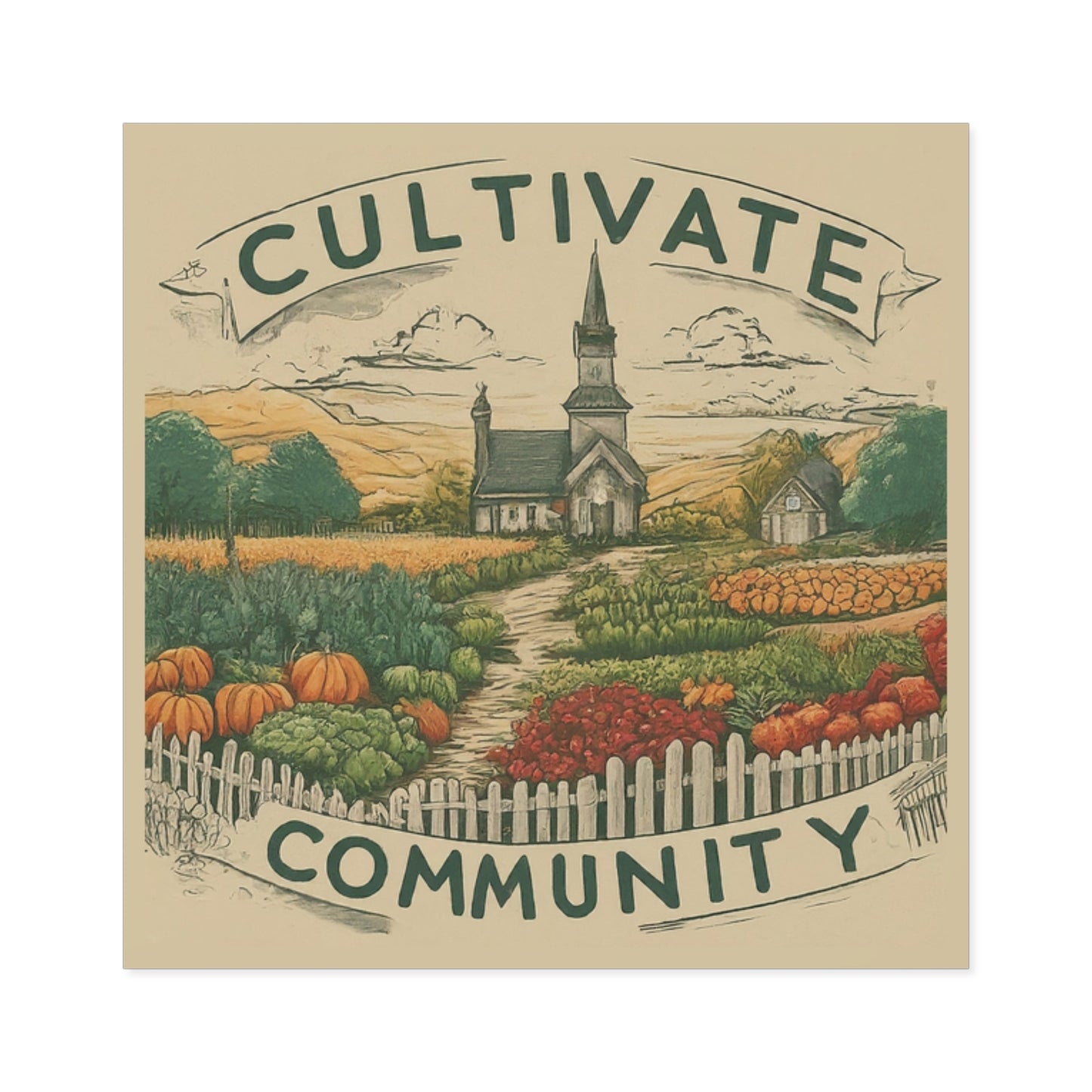 Cultivate Community Square Stickers, Indoor\Outdoor