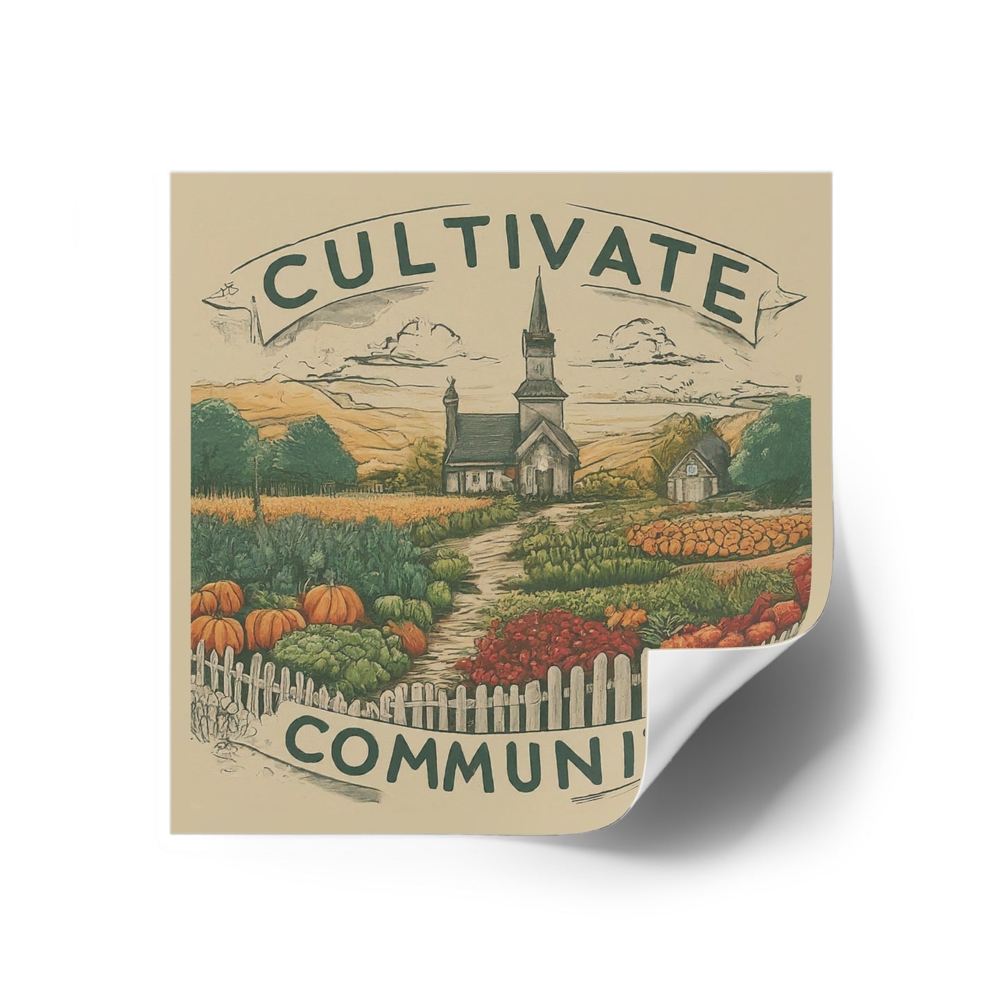 Cultivate Community Square Stickers, Indoor\Outdoor