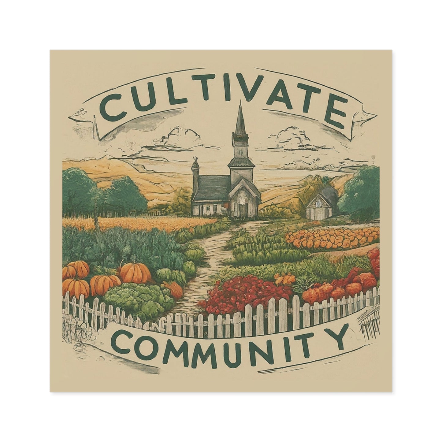 Cultivate Community Square Stickers, Indoor\Outdoor