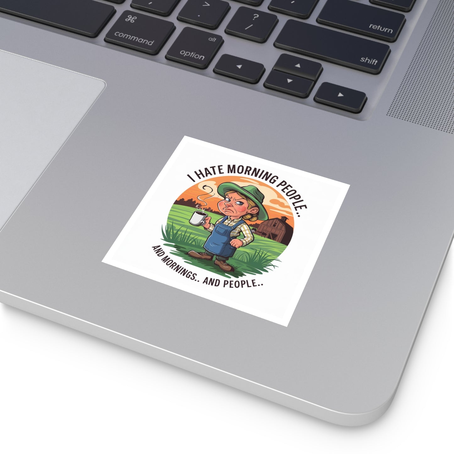 I Hate Mornings Square Stickers, Indoor\Outdoor