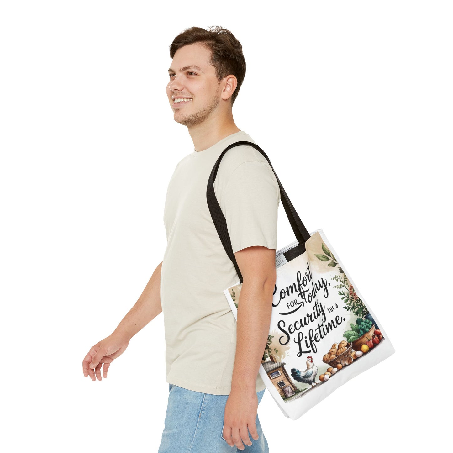 Comfort for Today Tote Bag - Security for a Lifetime - Farmhouse Style