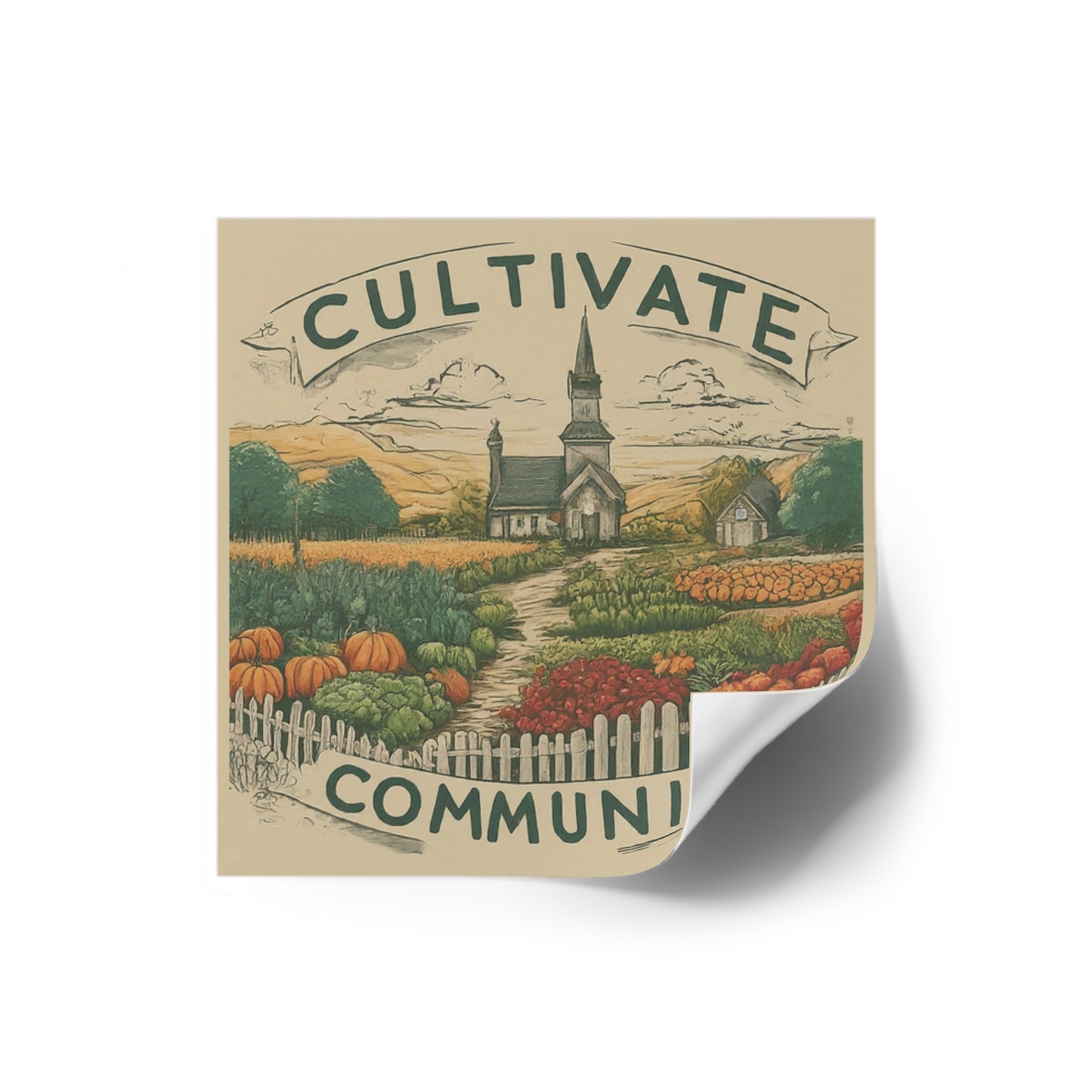 Cultivate Community Square Stickers, Indoor\Outdoor