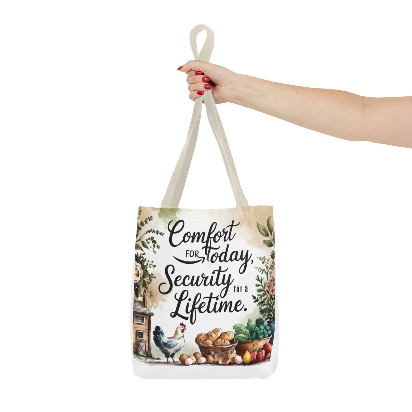 Comfort for Today Tote Bag - Security for a Lifetime - Farmhouse Style