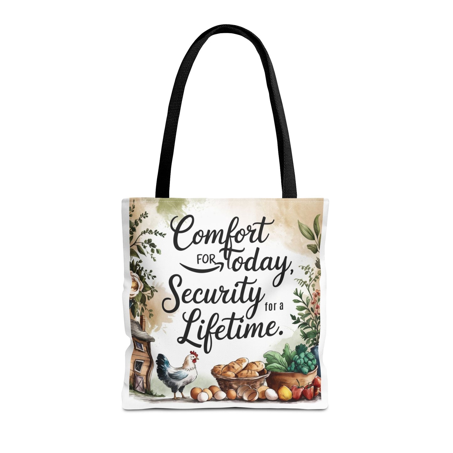 Comfort for Today Tote Bag - Security for a Lifetime - Farmhouse Style