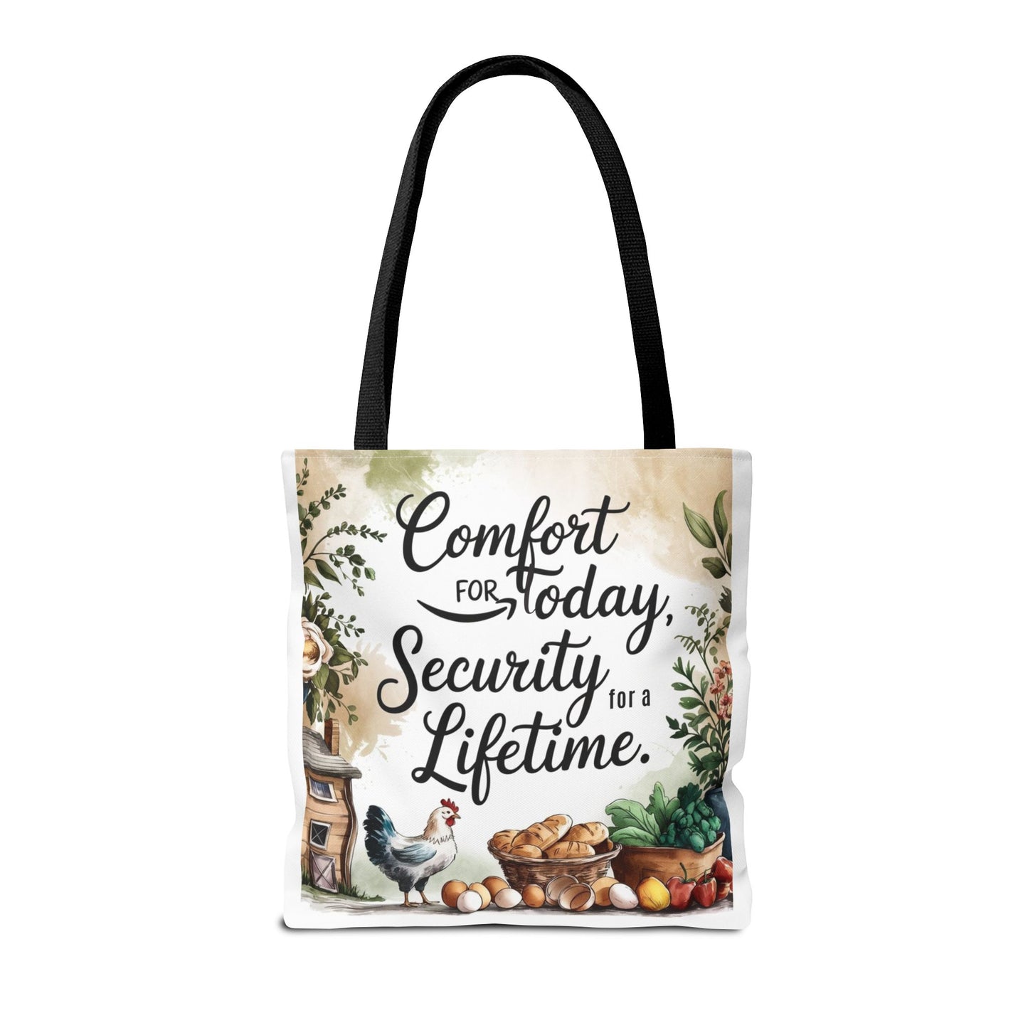 Comfort for Today Tote Bag - Security for a Lifetime - Farmhouse Style