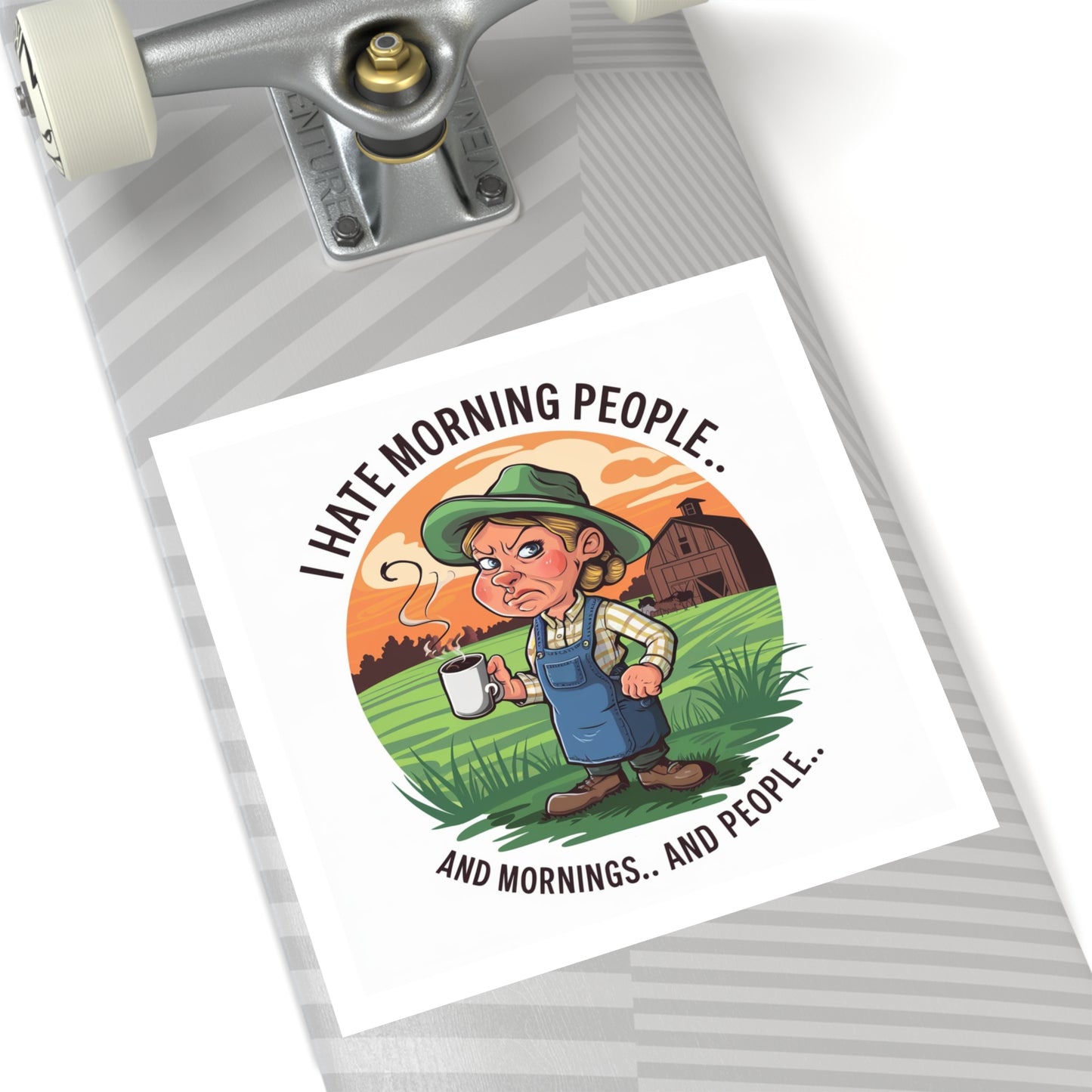 I Hate Mornings Square Stickers, Indoor\Outdoor