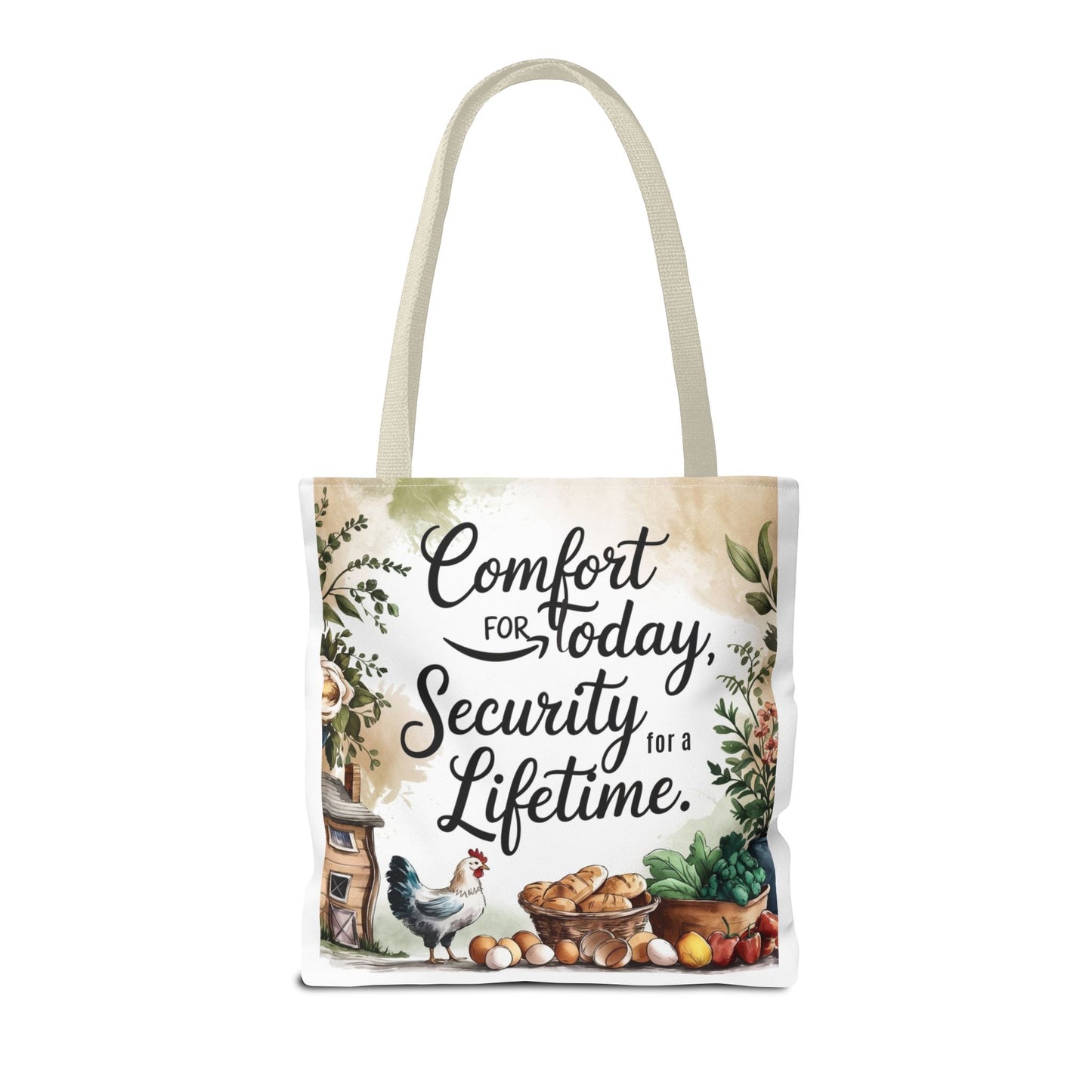 Comfort for Today Tote Bag - Security for a Lifetime - Farmhouse Style