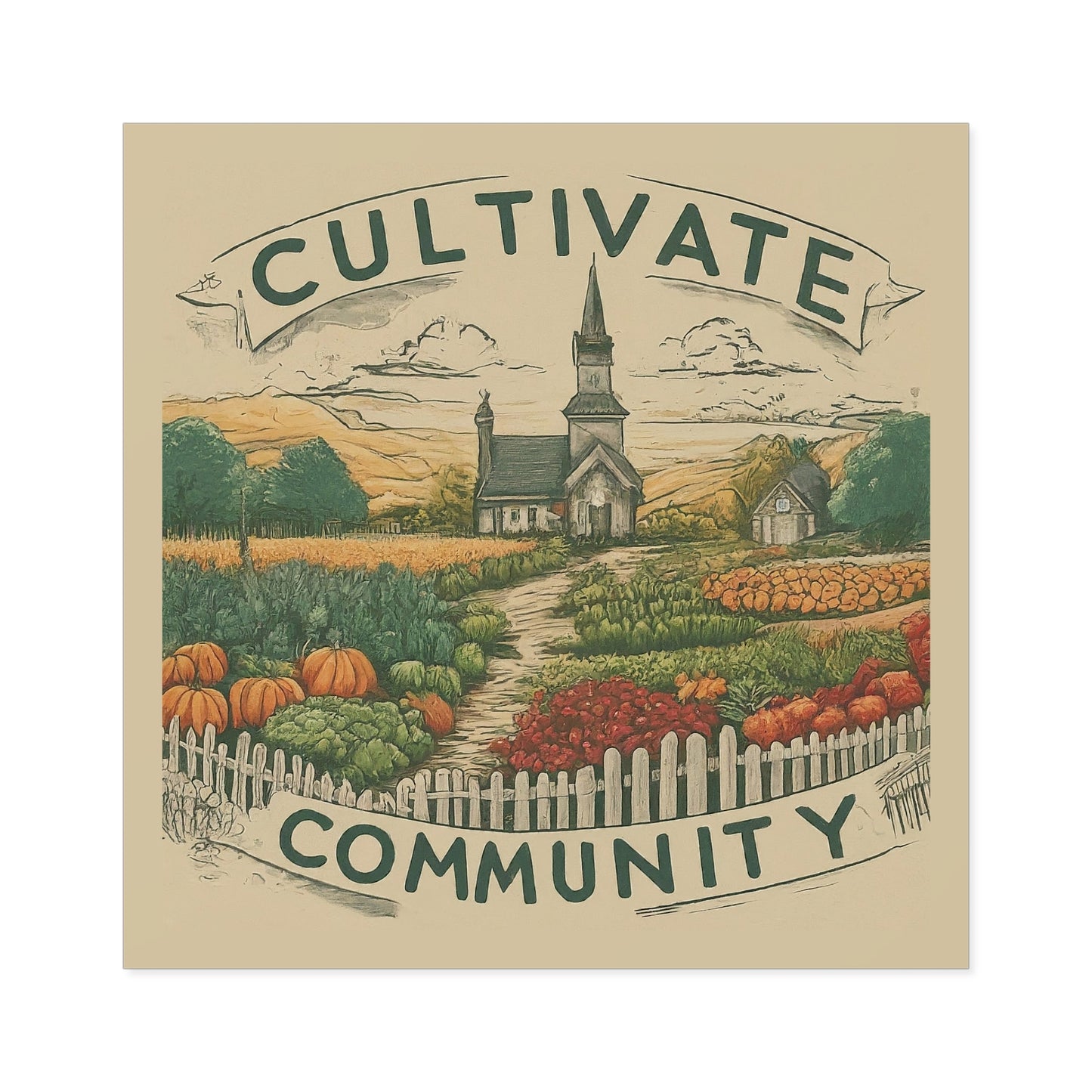 Cultivate Community Square Stickers, Indoor\Outdoor