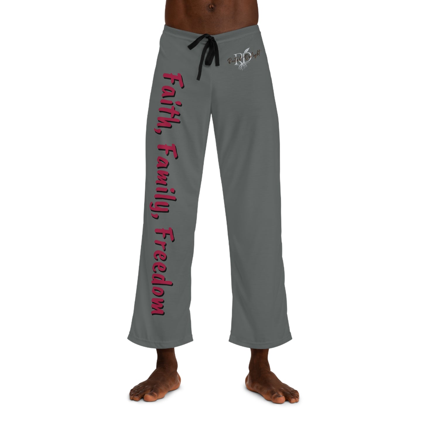 Men's Lounge Pants - Faith, Family, Freedom Grey Pajama Pants