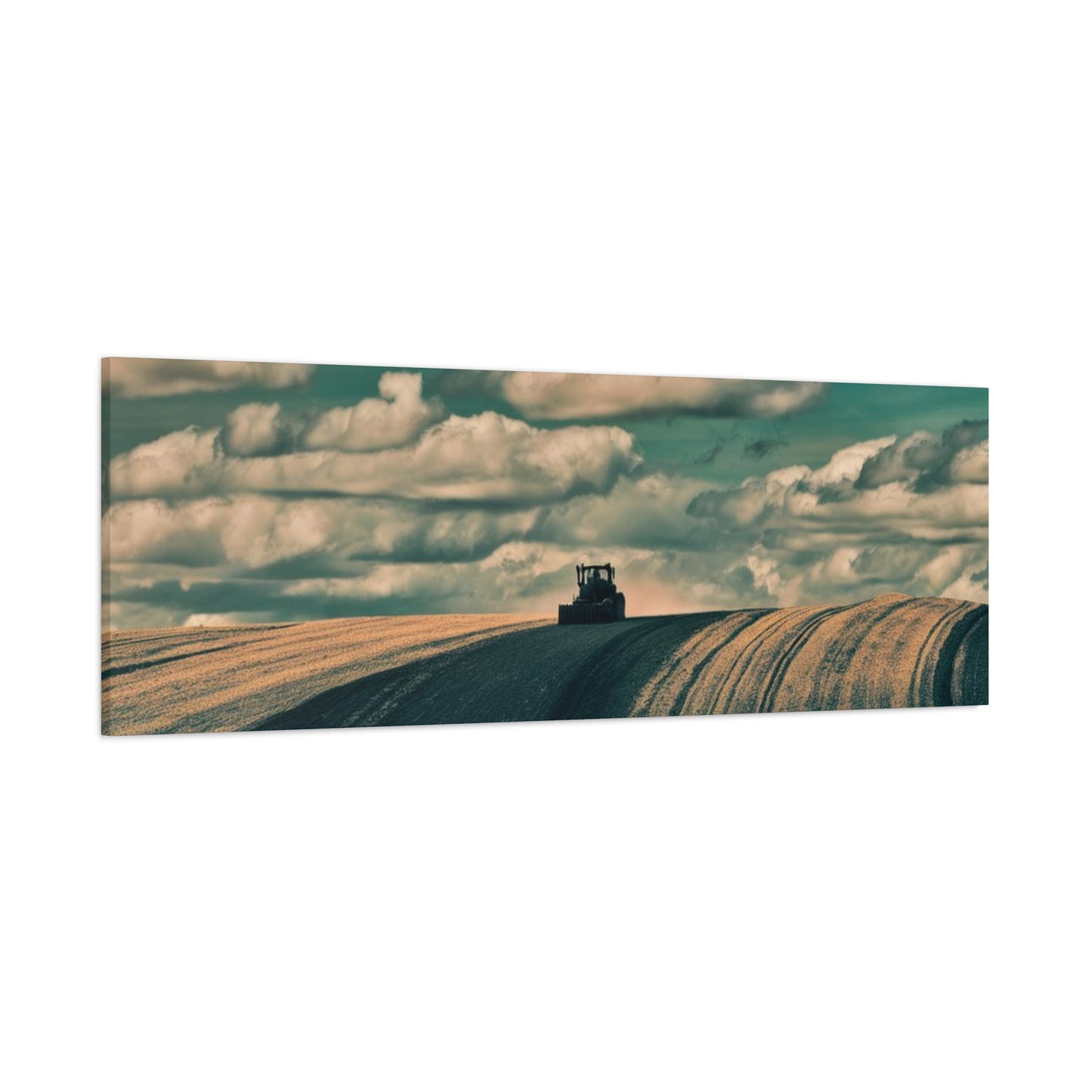 Tractor Landscape Wall Art Canvas - Rustic Farm Decor