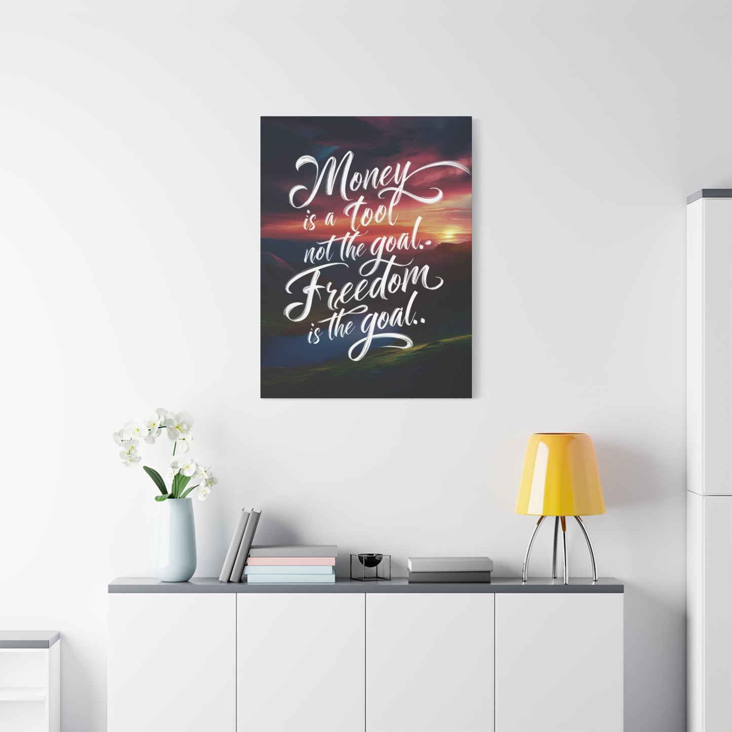 Inspirational Canvas Art Print: 'Money is a Tool, Freedom is the Goal'