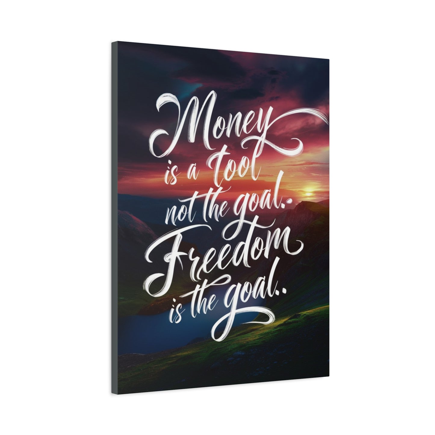 Inspirational Canvas Art Print: 'Money is a Tool, Freedom is the Goal'