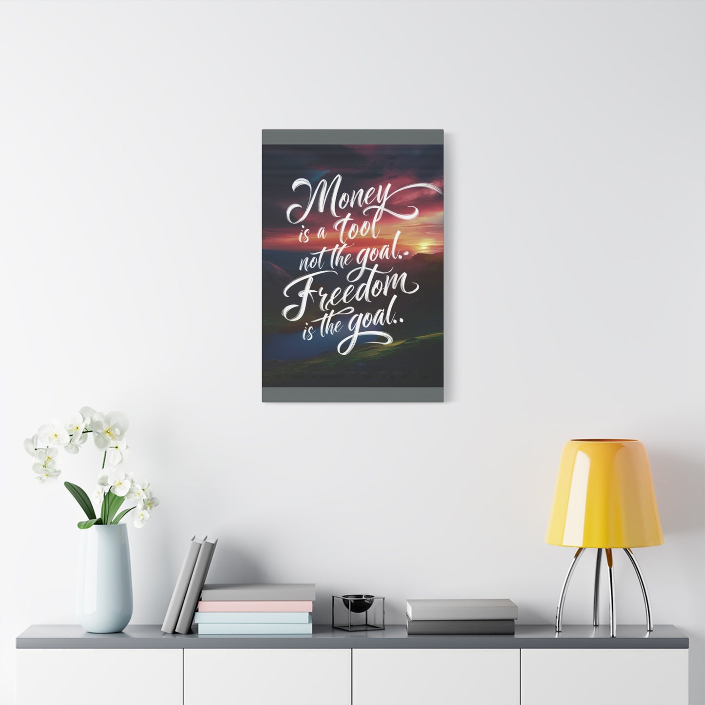 Inspirational Canvas Art Print: 'Money is a Tool, Freedom is the Goal'