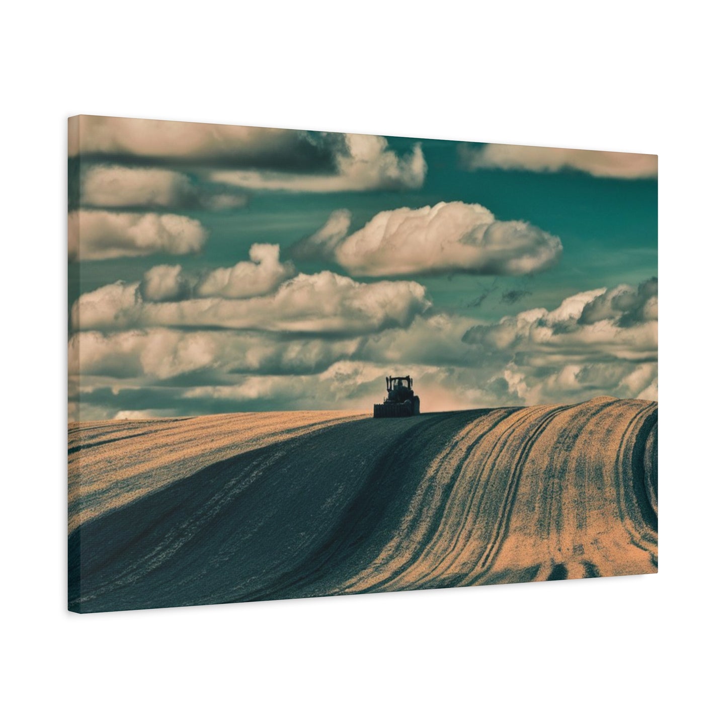 Tractor Landscape Wall Art Canvas - Rustic Farm Decor