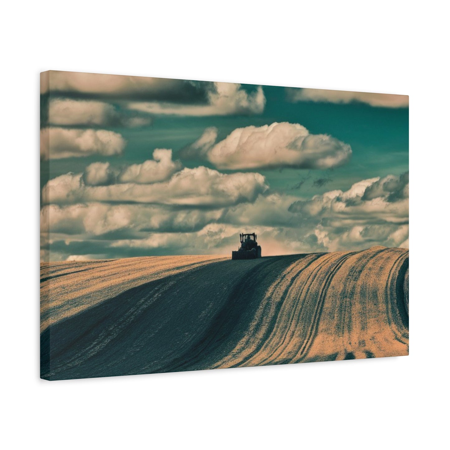 Tractor Landscape Wall Art Canvas - Rustic Farm Decor