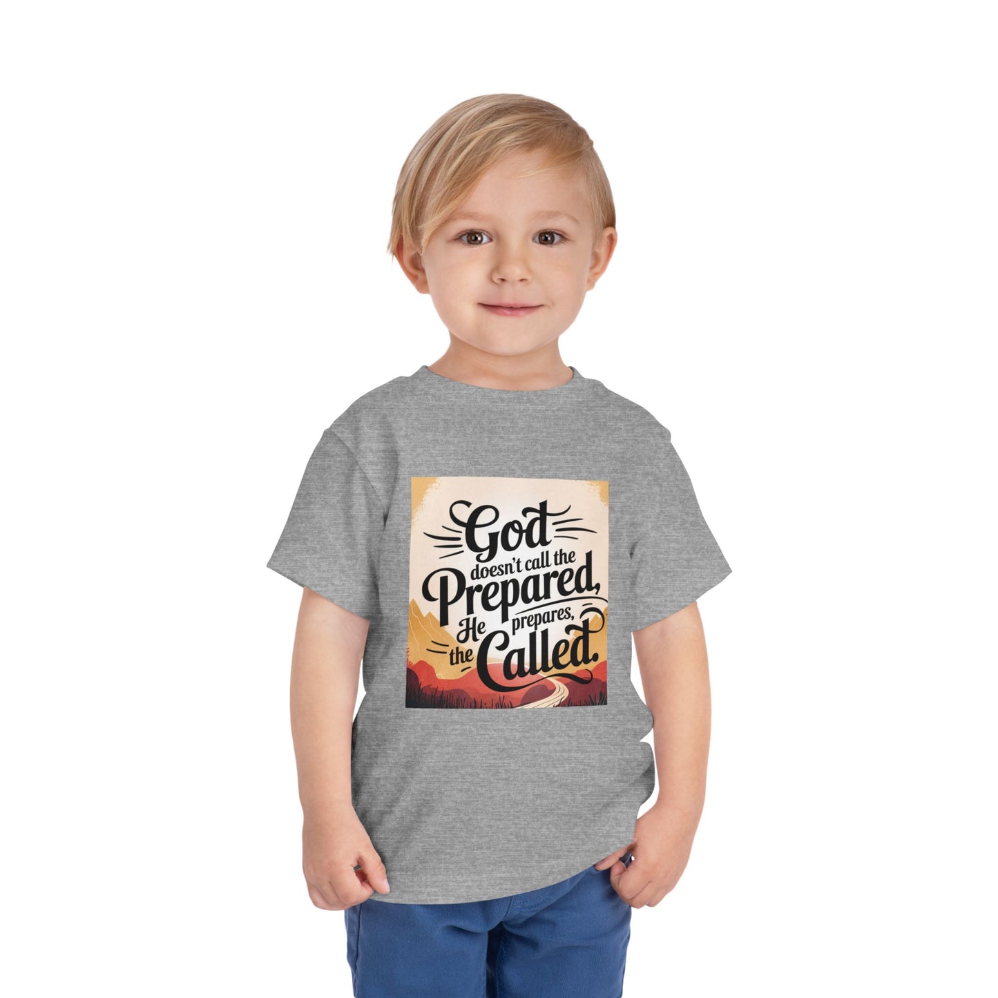 Toddler Tee - Stylized Inspirational Quote 'God doesn't call the prepared, he prepares the called'
