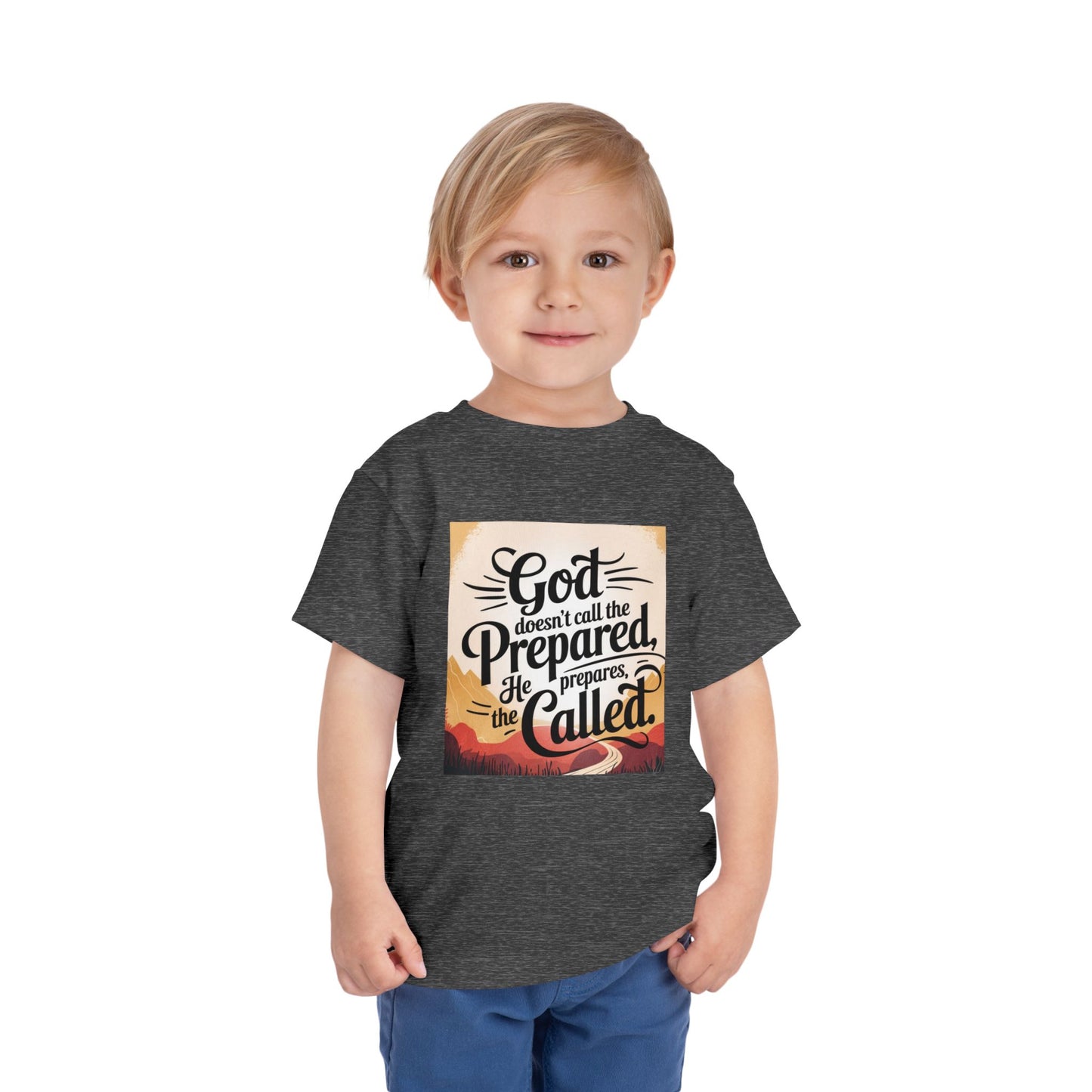 Toddler Tee - Stylized Inspirational Quote 'God doesn't call the prepared, he prepares the called'