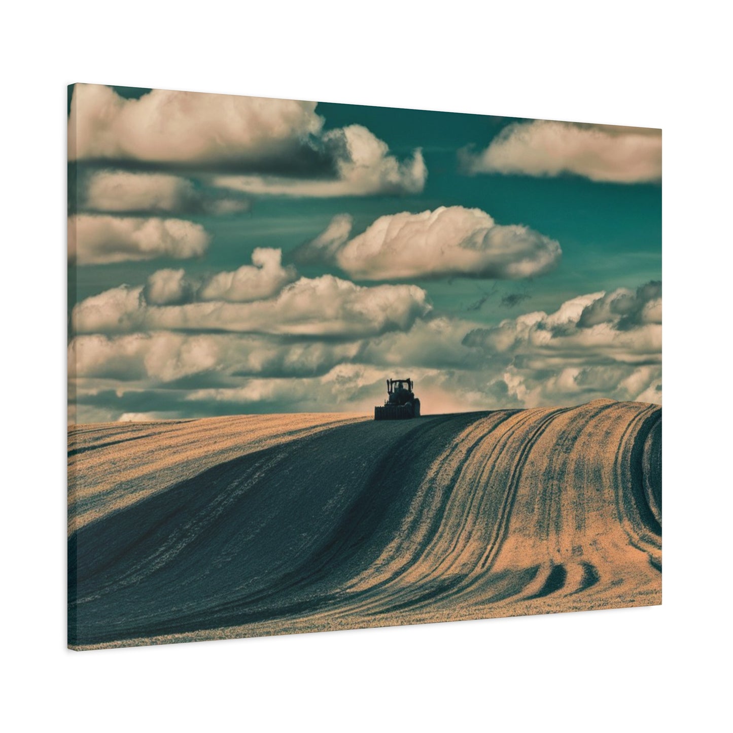 Tractor Landscape Wall Art Canvas - Rustic Farm Decor