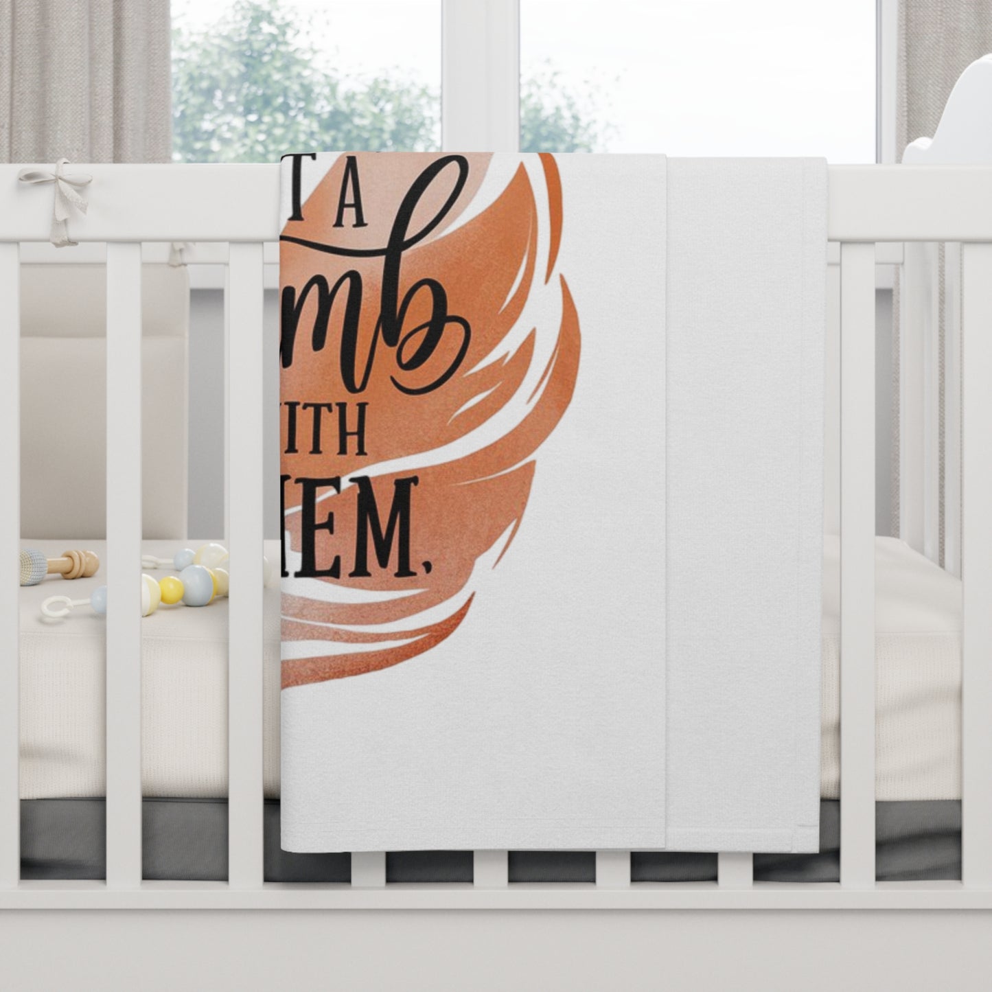 Baby Blanket — "Be a Lion for Them, But a Lamb With Them" Soft Fleece Nursery Throw