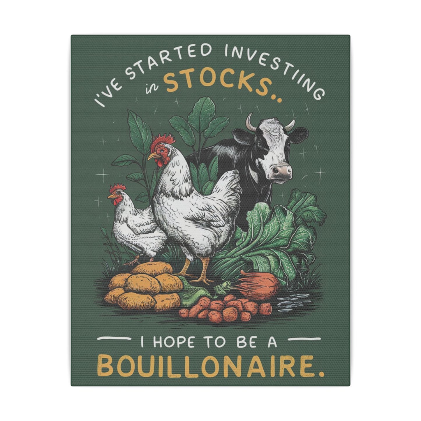 Investing in Stocks Matte Canvas, Stretched, 0.75"