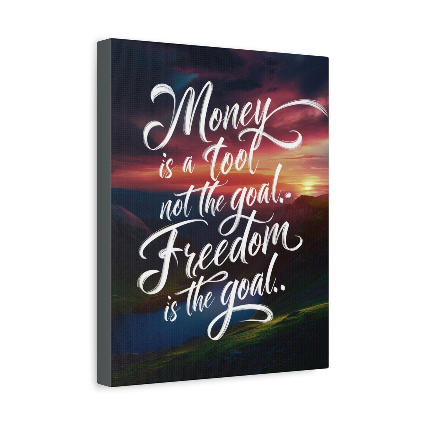 Inspirational Canvas Art Print: 'Money is a Tool, Freedom is the Goal'