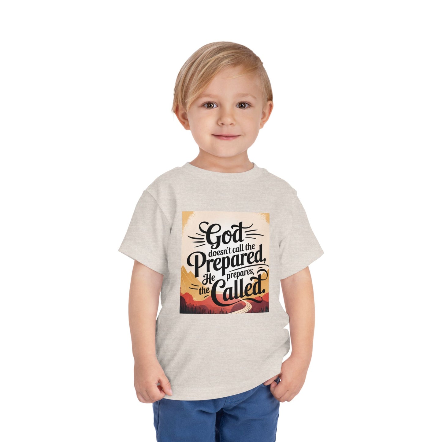 Toddler Tee - Stylized Inspirational Quote 'God doesn't call the prepared, he prepares the called'