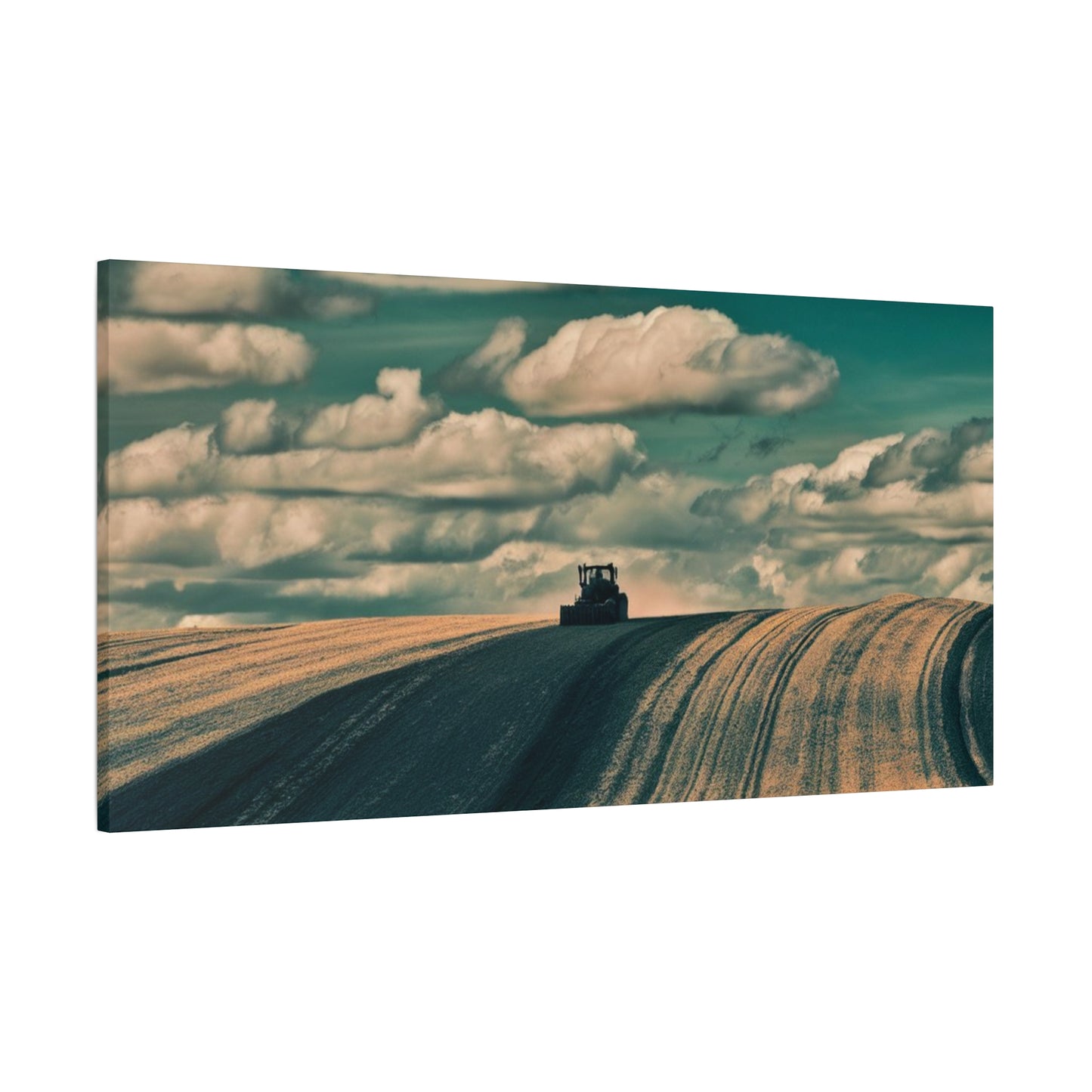 Tractor Landscape Wall Art Canvas - Rustic Farm Decor