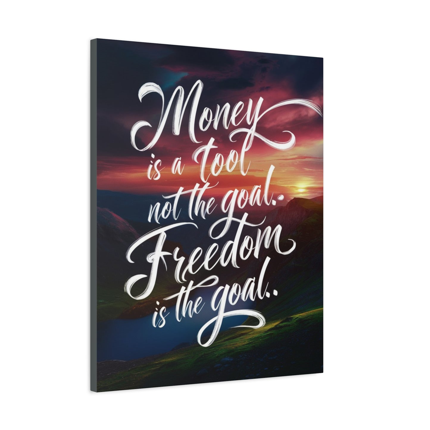 Inspirational Canvas Art Print: 'Money is a Tool, Freedom is the Goal'