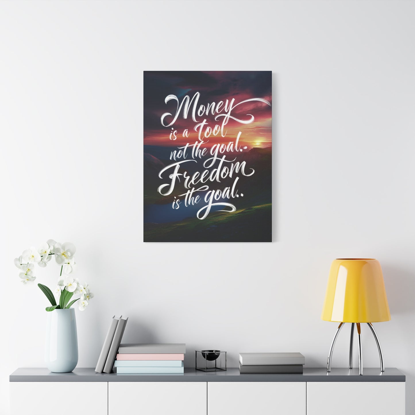 Inspirational Canvas Art Print: 'Money is a Tool, Freedom is the Goal'