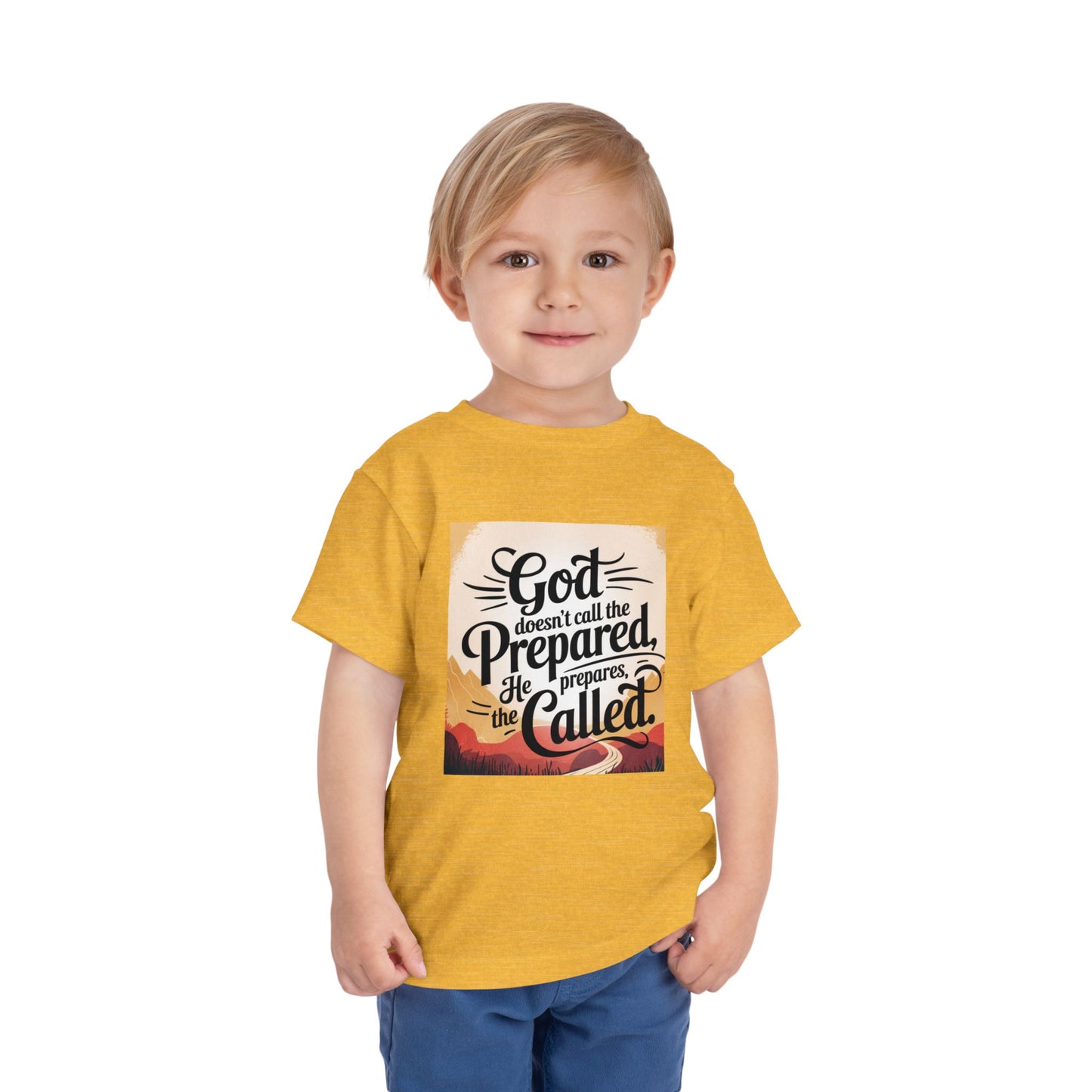 Toddler Tee - Stylized Inspirational Quote 'God doesn't call the prepared, he prepares the called'