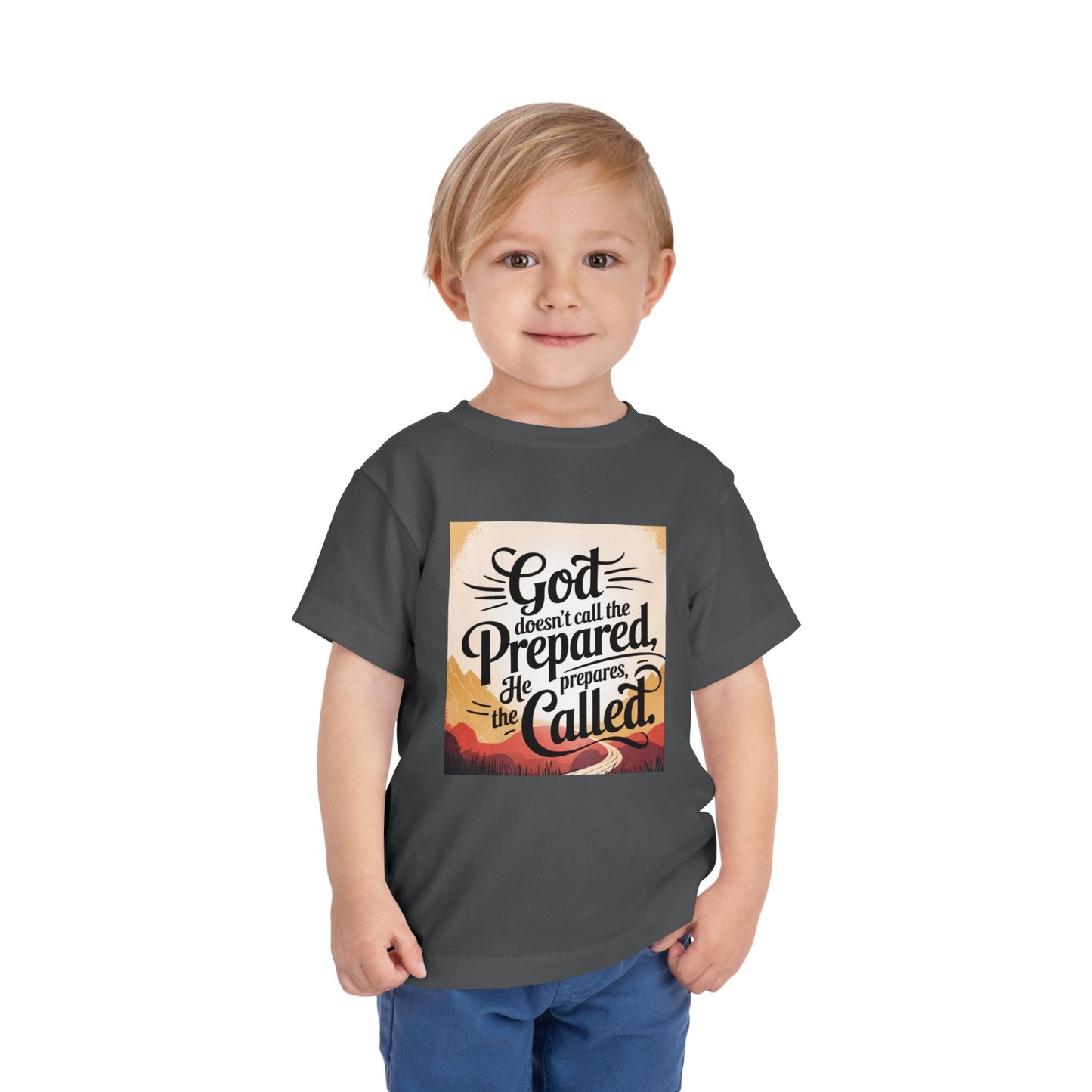 Toddler Tee - Stylized Inspirational Quote 'God doesn't call the prepared, he prepares the called'