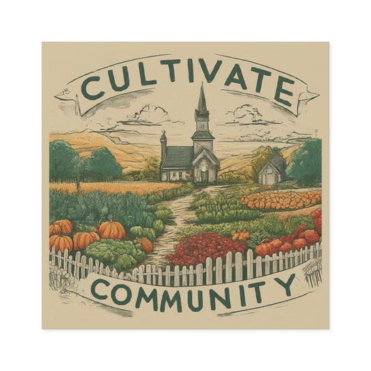 Cultivate Community Square Stickers, Indoor\Outdoor