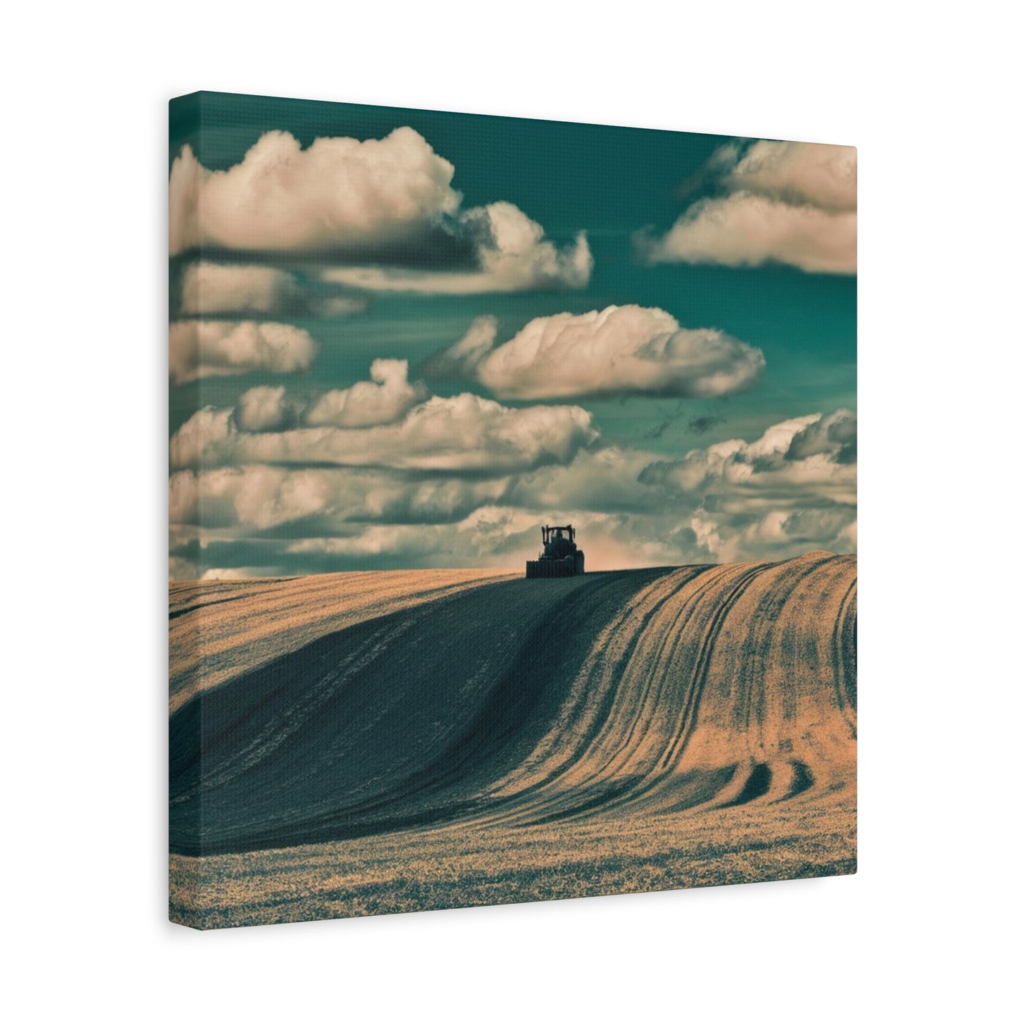 Tractor Landscape Wall Art Canvas - Rustic Farm Decor