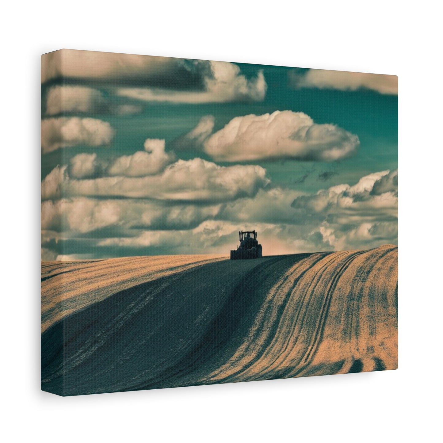 Tractor Landscape Wall Art Canvas - Rustic Farm Decor