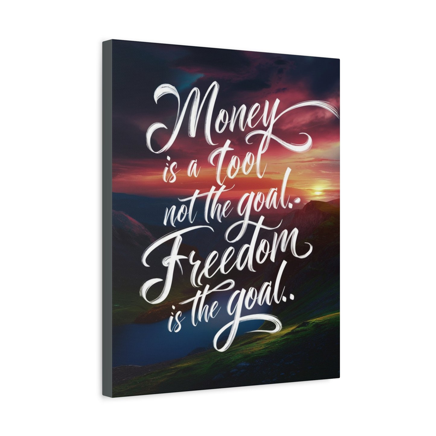 Inspirational Canvas Art Print: 'Money is a Tool, Freedom is the Goal'