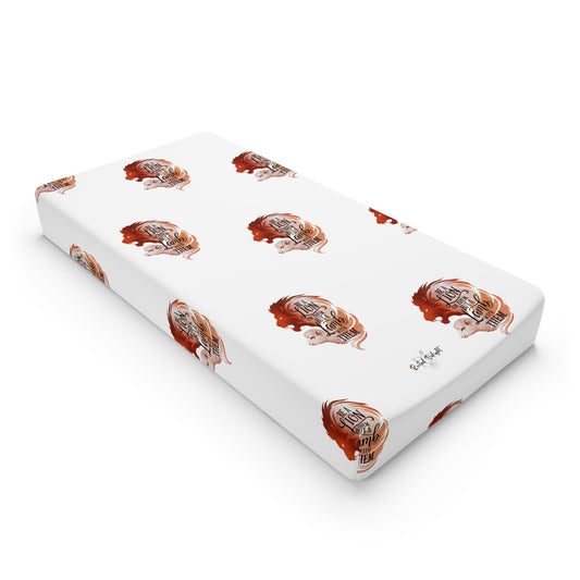 White - "Be a lion for them, but a lamb with them." Changing Pad Cover