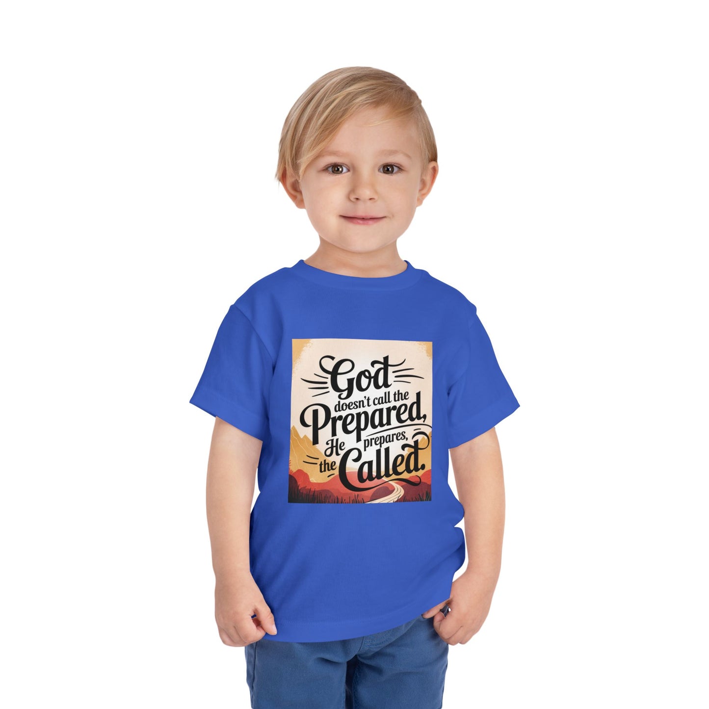 Toddler Tee - Stylized Inspirational Quote 'God doesn't call the prepared, he prepares the called'