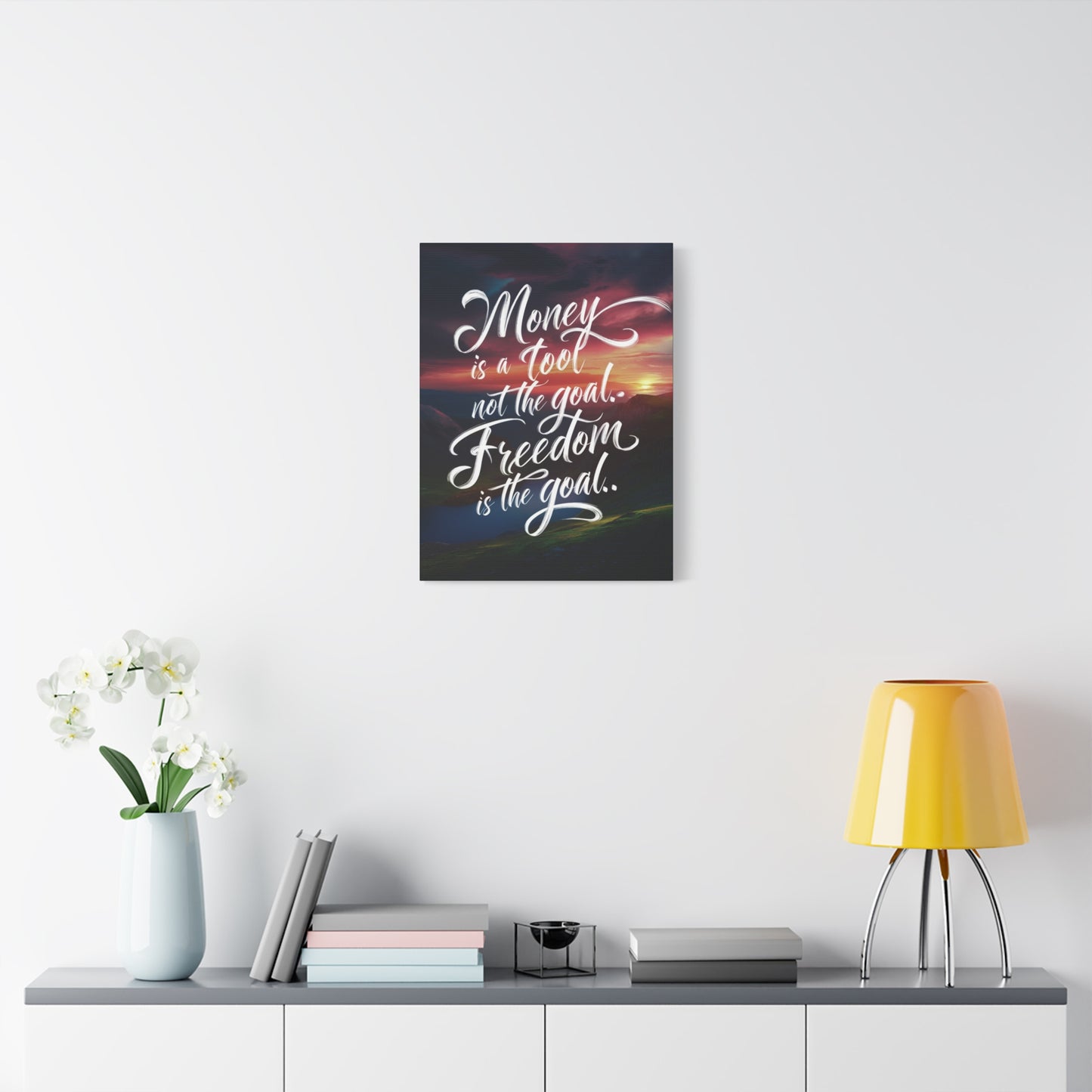 Inspirational Canvas Art Print: 'Money is a Tool, Freedom is the Goal'