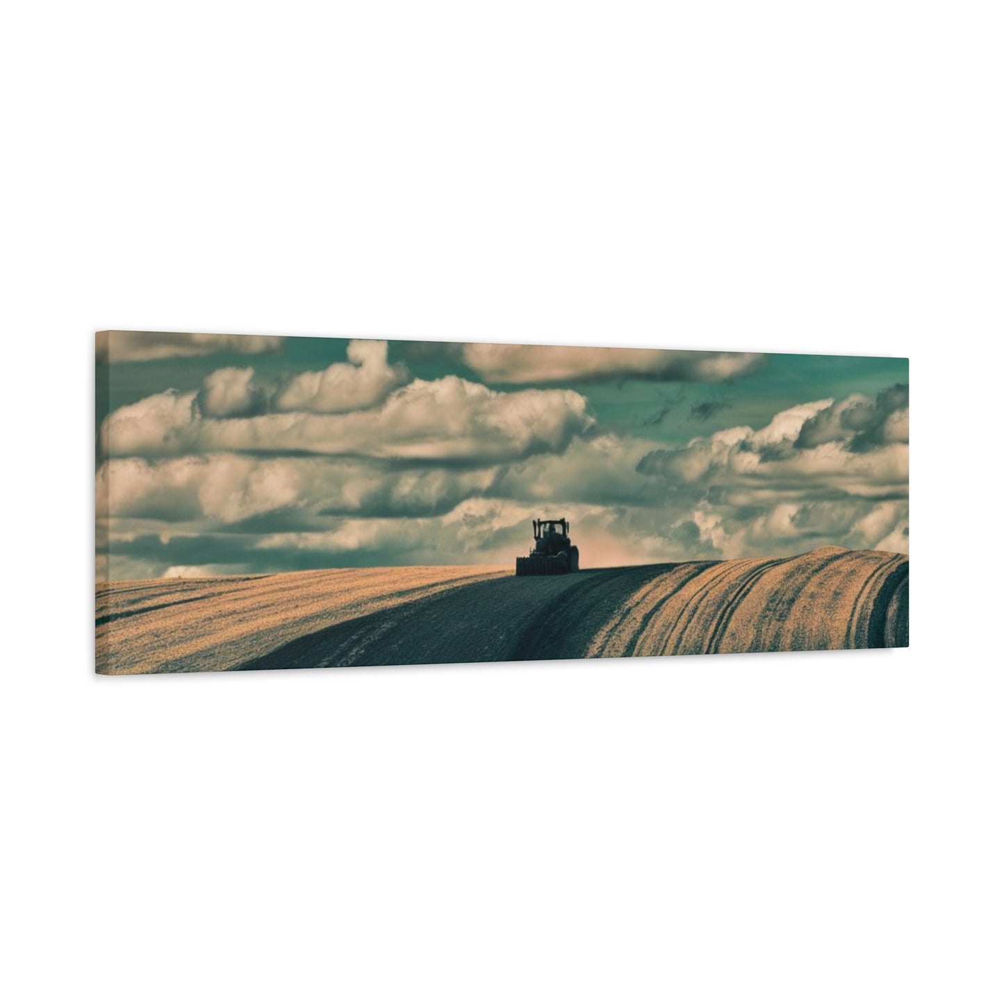 Tractor Landscape Wall Art Canvas - Rustic Farm Decor