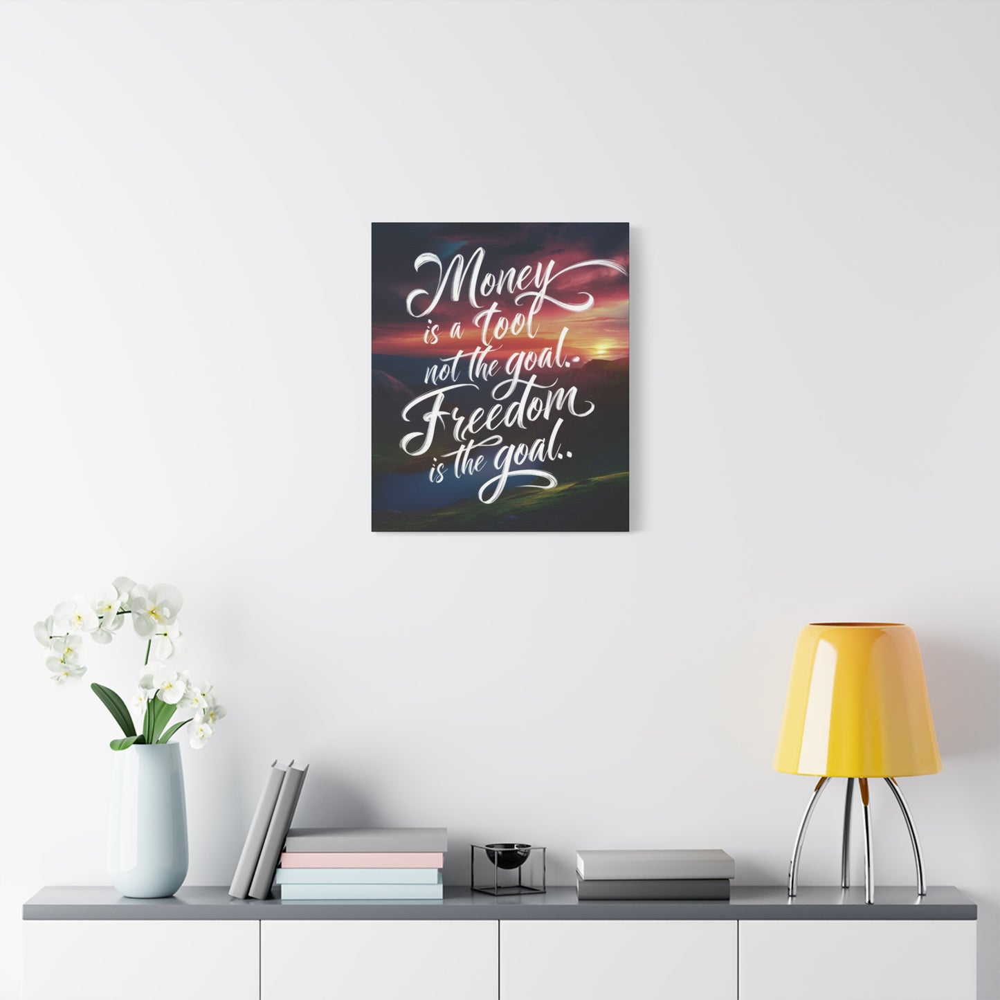 Inspirational Canvas Art Print: 'Money is a Tool, Freedom is the Goal'