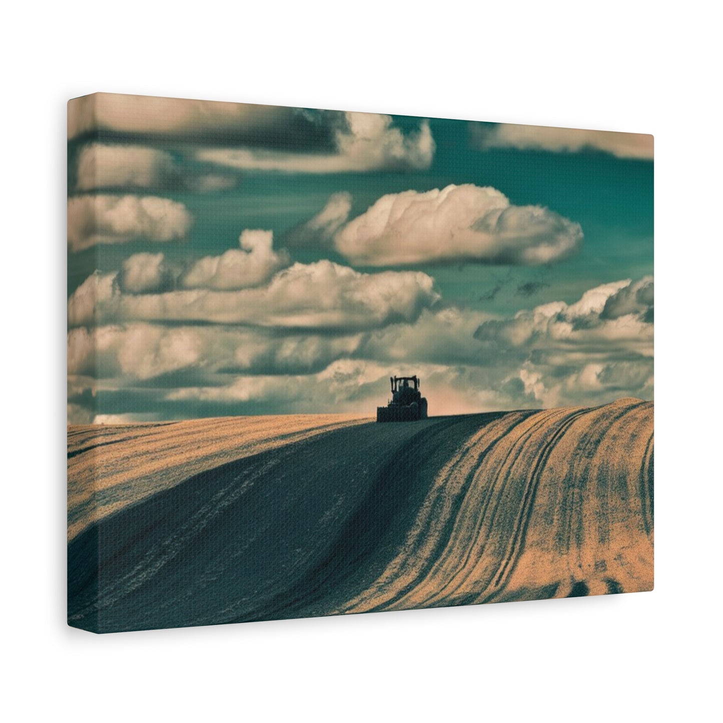 Tractor Landscape Wall Art Canvas - Rustic Farm Decor